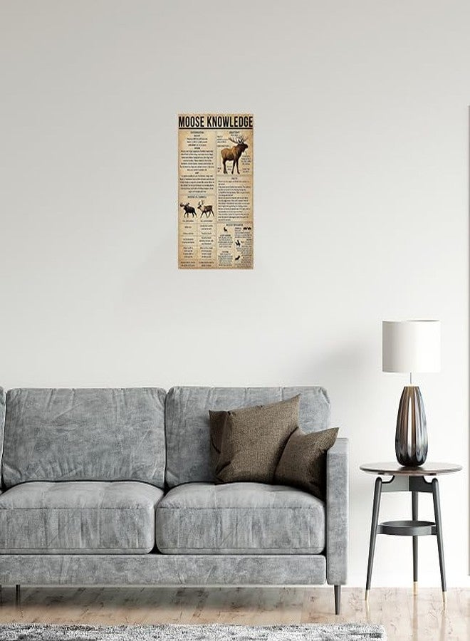 Flyhaw Moose Knowledge Metal Tin Sign Wall Panel Retro Art Decor for Home Bedroom Bar Cafe Farm 8x12 Inch - Image 3